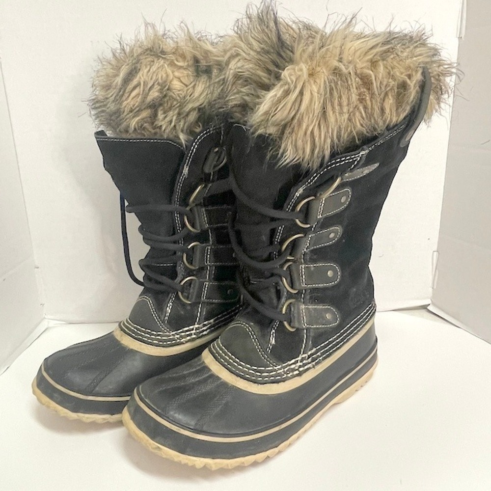SOREL Joan of Arctic Waterproof Black Winter Snow Boots | Women's Size 7